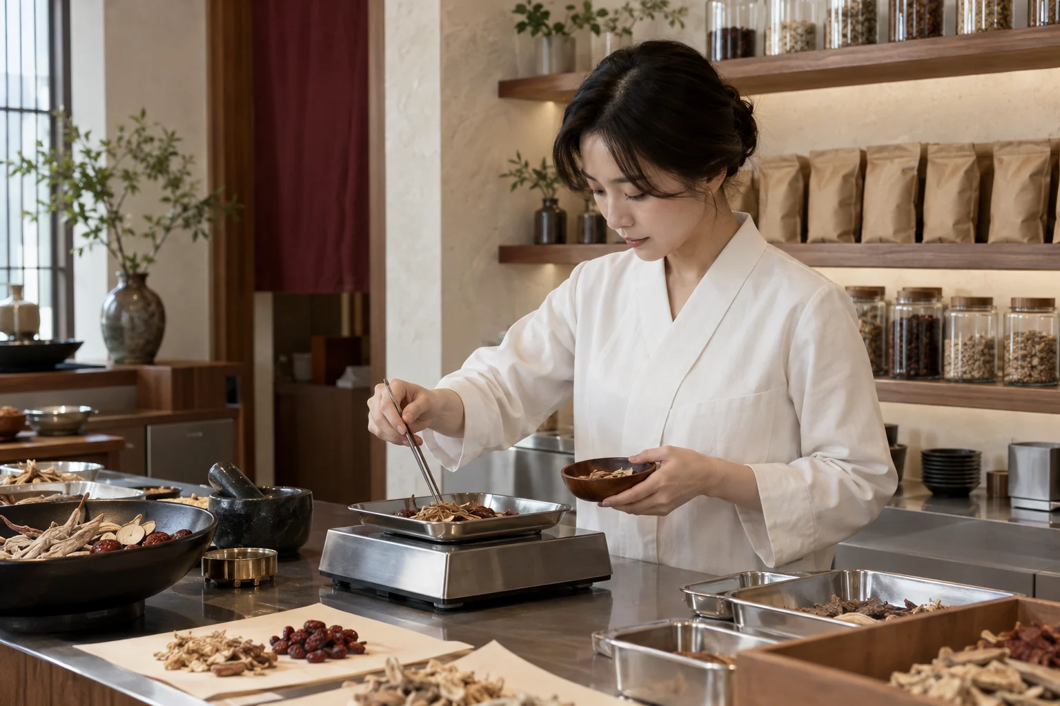세심함을 담는 조제 공간 · AI 공간 콘셉트